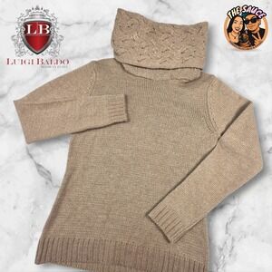 Luigi Baldo Wool Alpaca Blend Cable Knit Turtleneck Sweater Size S Made in Italy